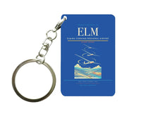 Thumbnail for Elmira Corning Regional Airport (ELM) design on blue key chain