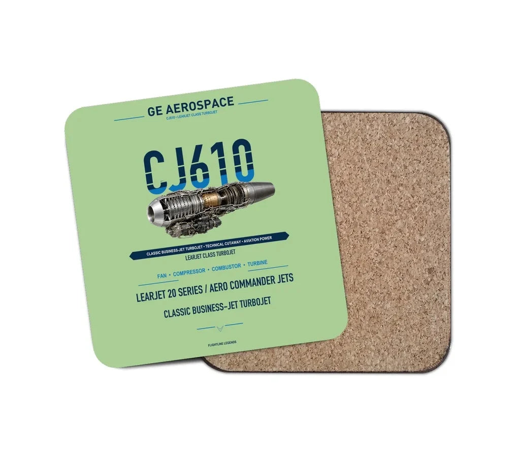 CJ610 design on light green 1 piece coaster