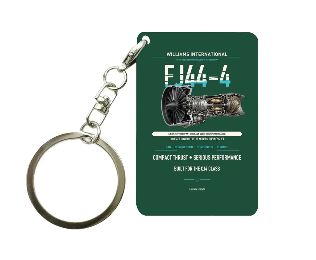 FJ44-4 Key Chain design on dark green key chain