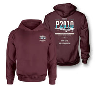 Thumbnail for Tecnam P2010 design on dark red double-side hoodie, double-side print