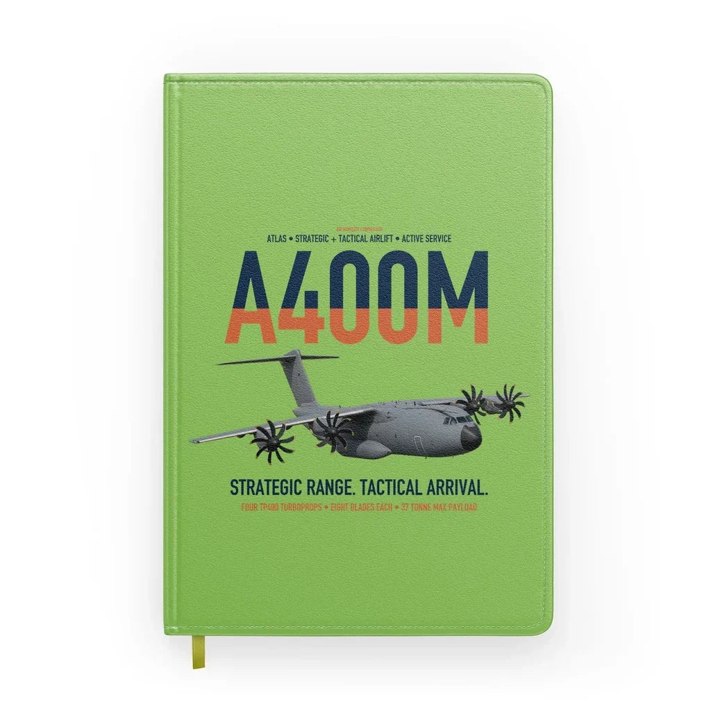 Airbus A400M Atlas design on light green notebook