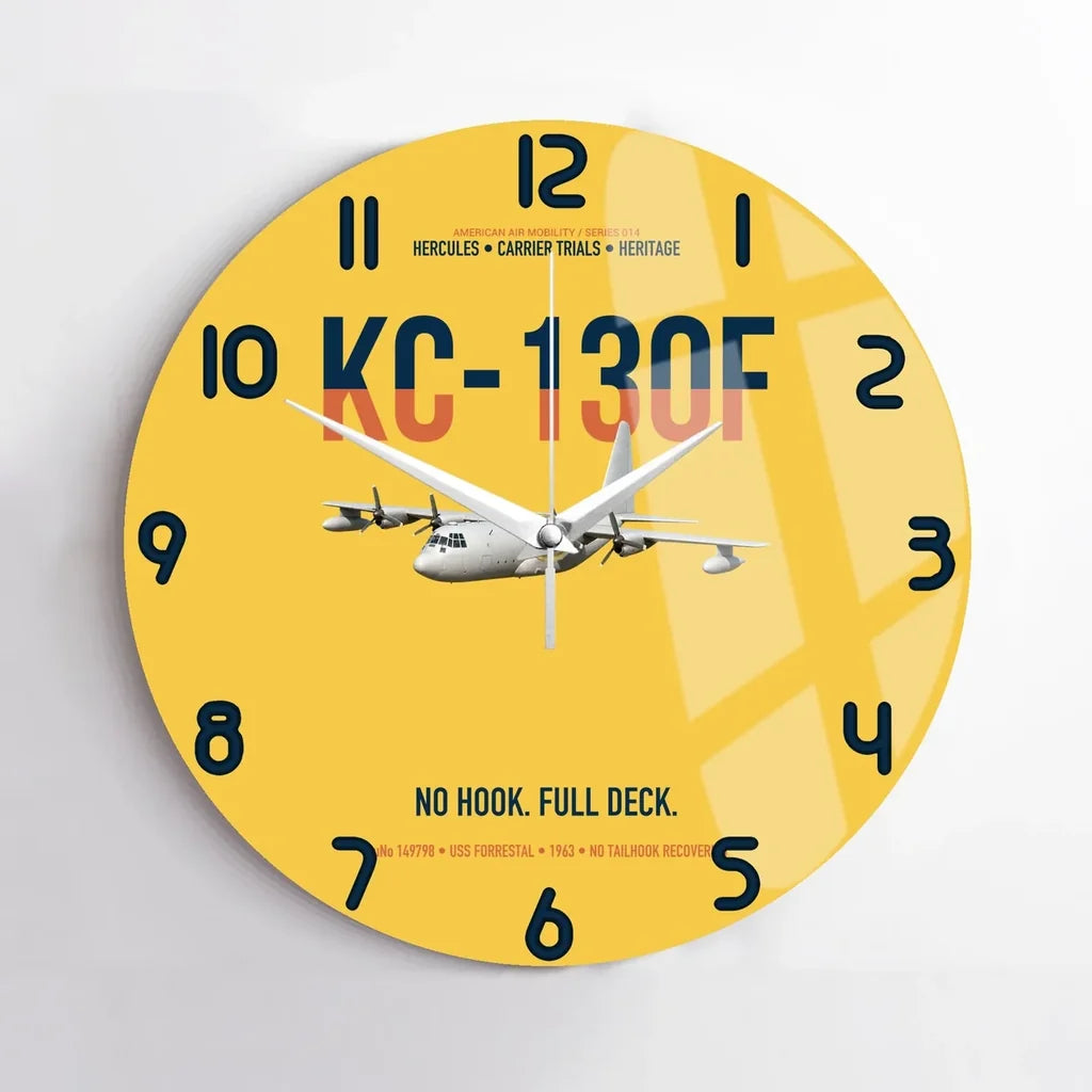 KC-130F BuNo 149798 design on yellow no frame wall clock