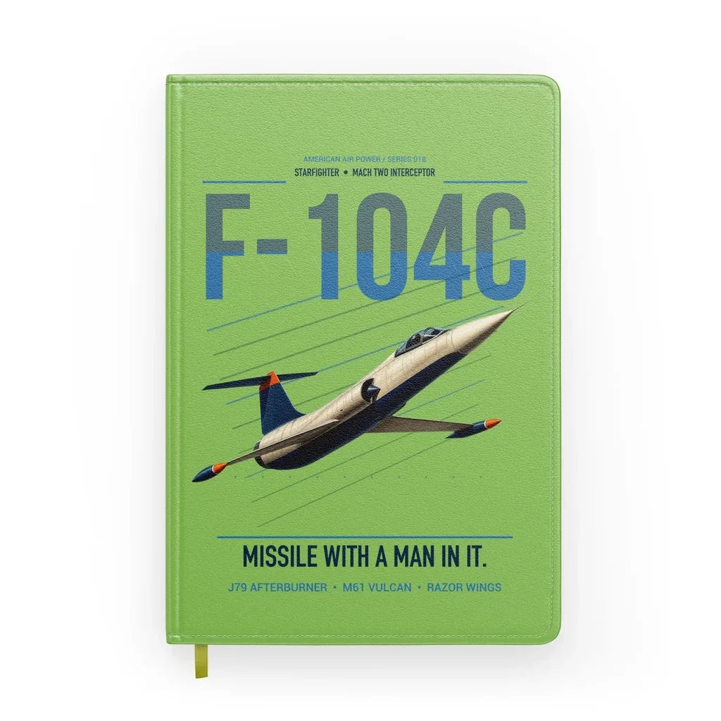 F-104C Starfighter design on light green notebook
