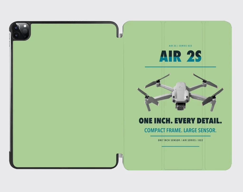 DJI Air 2S design on light green ipad tablet case