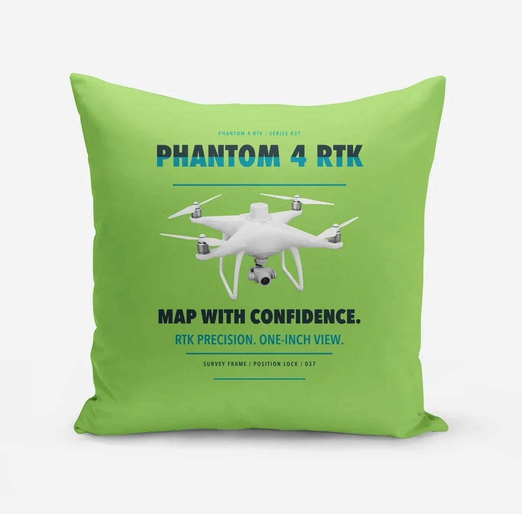DJI Phantom 4 RTK design on light green pillow