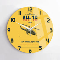 Thumbnail for Bell AH-1G Cobra design on yellow no frame wall clock