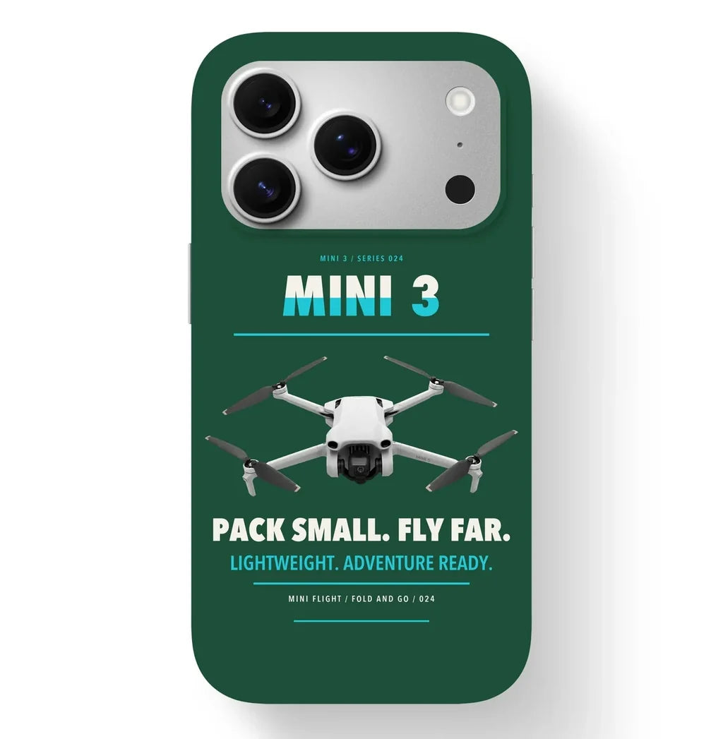 DJI Mini 3 Case design on dark green iphone case