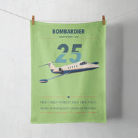 Thumbnail for Bombardier Learjet 25 design on light green towel