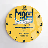 Thumbnail for Cessna A188B AgTruck design on yellow no frame wall clock