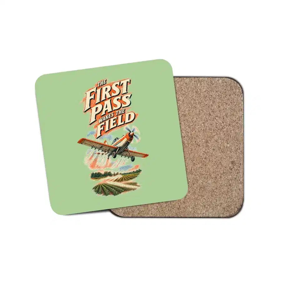 The First Pass Wakes The Field design on light green 1 piece coaster