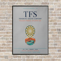 Thumbnail for Tenerife South Airport TFS vertical canvas print - framed - light gray background