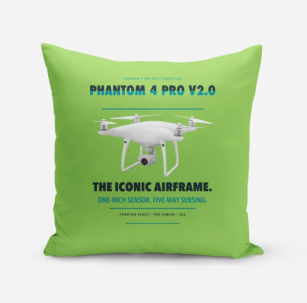 DJI Phantom 4 Pro V2.0 design on light green pillow