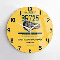 Thumbnail for BR725 design on yellow no frame wall clock