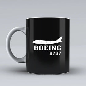 Boeing 737 Printed Ceramic White Mugs