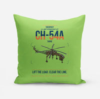 Thumbnail for Sikorsky CH-54A Tarhe design on light green pillow