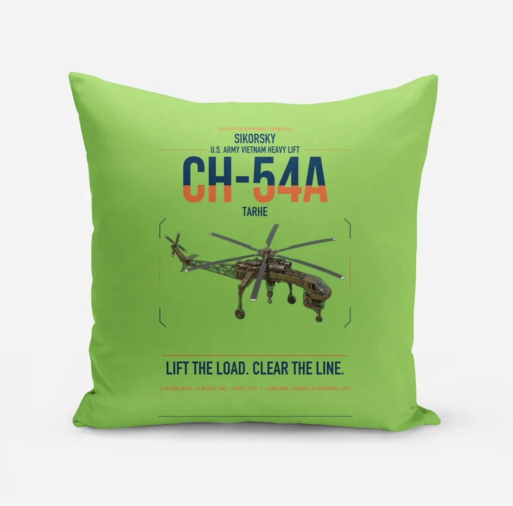 Sikorsky CH-54A Tarhe design on light green pillow