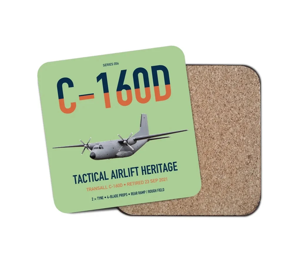 Transall C-160D design on light green 1 piece coaster