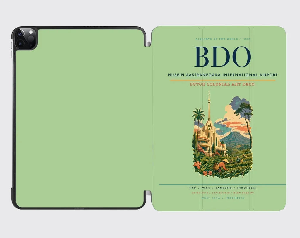 Husein Sastranegara International Airport (BDO) design on light green ipad tablet case