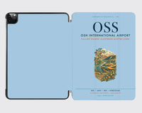 Thumbnail for Osh International Airport (OSS) design on light blue ipad tablet case