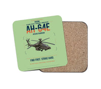 Thumbnail for Boeing AH-64E Apache Guardian design on light green 1 piece coaster