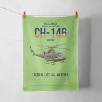 Thumbnail for Bell Canada CH-146 Griffon design on light green towel