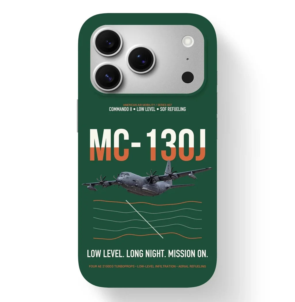 MC-130J COMMANDO II design on dark green magsafe iphone case, for iPhone 17 Pro
