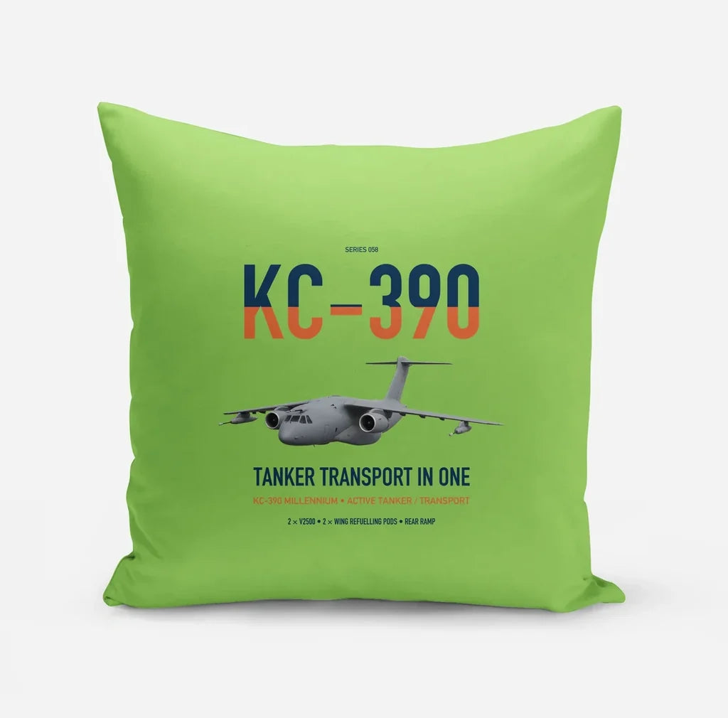 Embraer KC-390 Millennium design on light green pillow