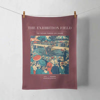 Thumbnail for VINTAGE G4322 - The Exhibition Field - Designed Towels design on darkred