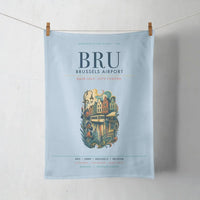 Thumbnail for Brussels Airport (BRU) design on light blue towel