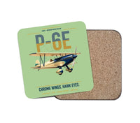 Thumbnail for Curtiss P-6E Hawk design on light green 1 piece coaster