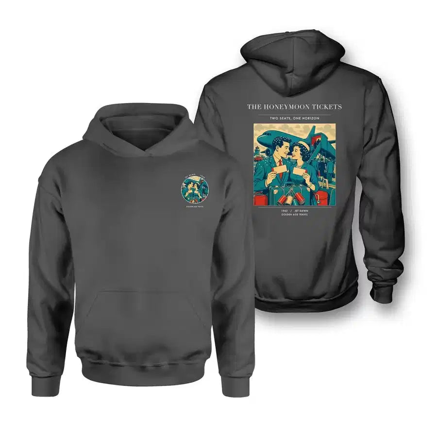 VINTAGE G4227 - The Honeymoon Tickets - Double-Side Hoodie design on darkgray double side