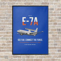 Thumbnail for E-7A Wedgetail vertical canvas print - framed - blue background