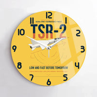 Thumbnail for BAC TSR-2 design on yellow no frame wall clock