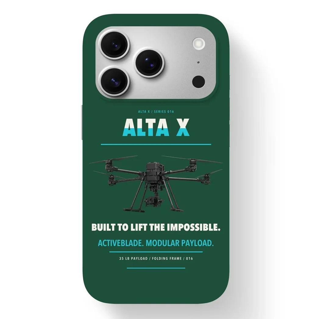 Freefly Alta X Case design on dark green iphone case