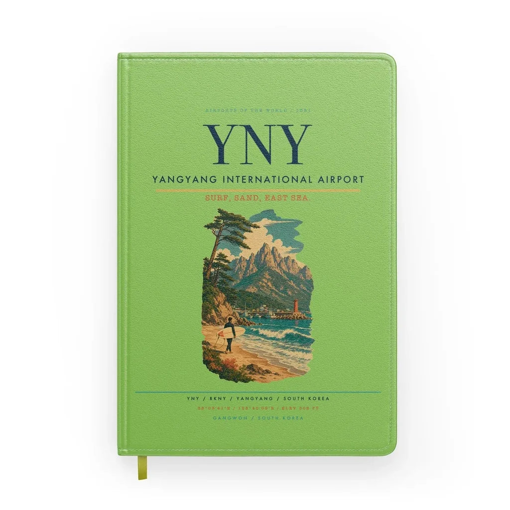 Yangyang International Airport (YNY) design on light green notebook