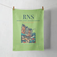 Thumbnail for Rennes–Saint-Jacques Airport (RNS) design on light green towel