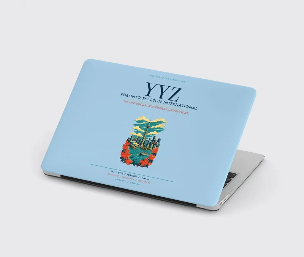 Toronto Pearson International Airport (YYZ) design on light blue MacBook case