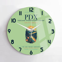 Thumbnail for Portland International Airport (PDX) design on light green no frame wall clock
