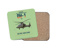 Thumbnail for Kawasaki OH-1 design on light green 1 piece coaster