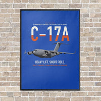 Thumbnail for C-17A Globemaster III vertical canvas print - framed - blue background