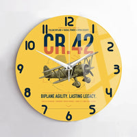 Thumbnail for Fiat CR.42 Falco design on yellow no frame wall clock