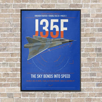 Thumbnail for Saab J 35F Draken vertical canvas print - framed - blue background