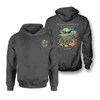 Thumbnail for VINTAGE G4406 - The Festival Flower Drop - Double-Side Hoodie design on darkgray double side