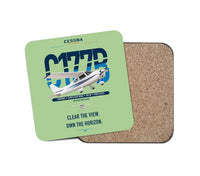Thumbnail for Cessna 177B Cardinal design on light green 1 piece coaster