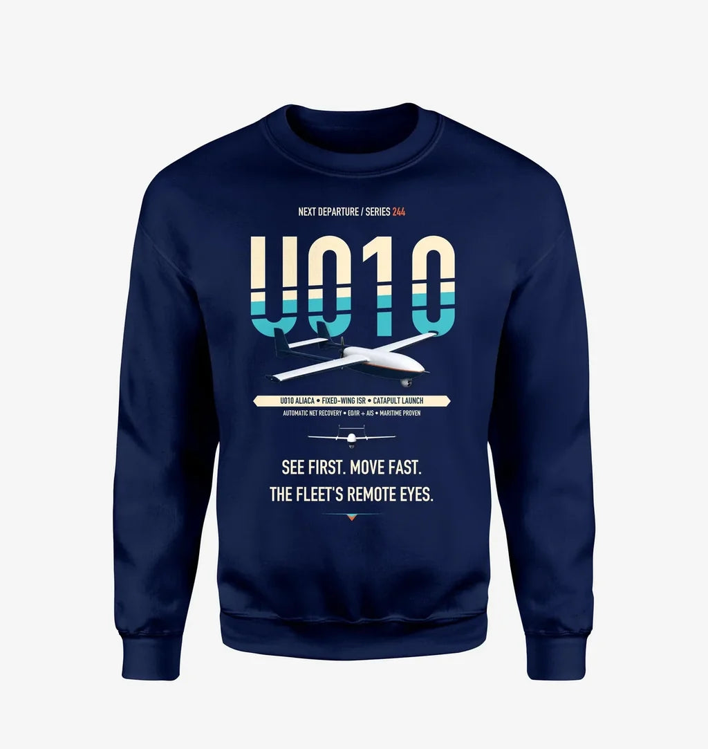 Airbus U010 Aliaca Fixed-wing design on navy blue sweatshirt