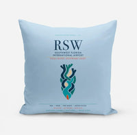 Thumbnail for Southwest Florida International Airport (RSW) design on light blue pillow