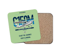 Thumbnail for Cessna 150M design on light green 1 piece coaster