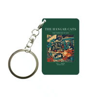 Thumbnail for VINTAGE G4137 - The Hangar Cats - Designed Key Chain design on darkgreen