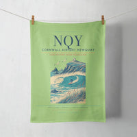 Thumbnail for Cornwall Airport Newquay (NQY) design on light green towel