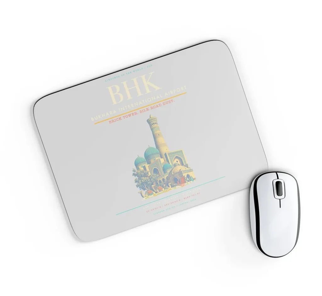 Bukhara International Airport BHK Mouse-Pad Rectangle - Light Gray